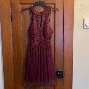 Dark burgundy homecoming dress